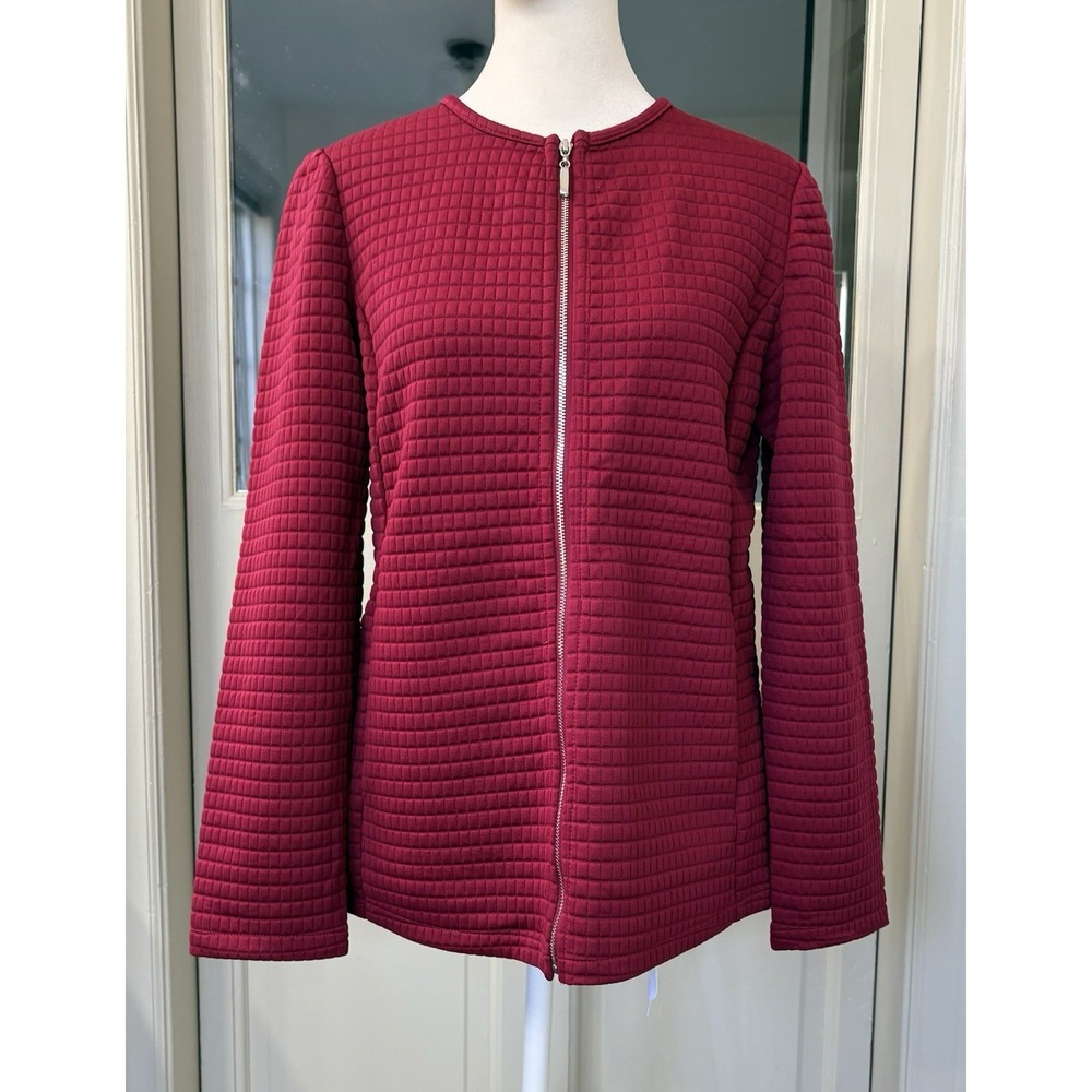 Chicos Quilted Full zip Jacket Blazer Size 0 Small